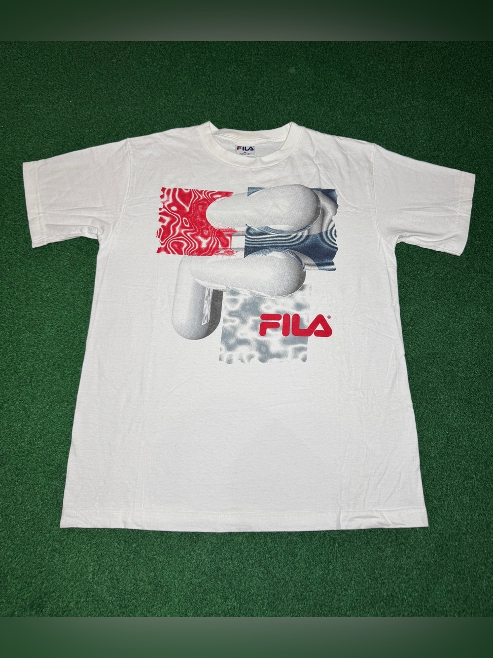 Fila Vintage T Shirt 90s Hip Hop Graphic Spell Out Medium Oversized Baggy Shirt